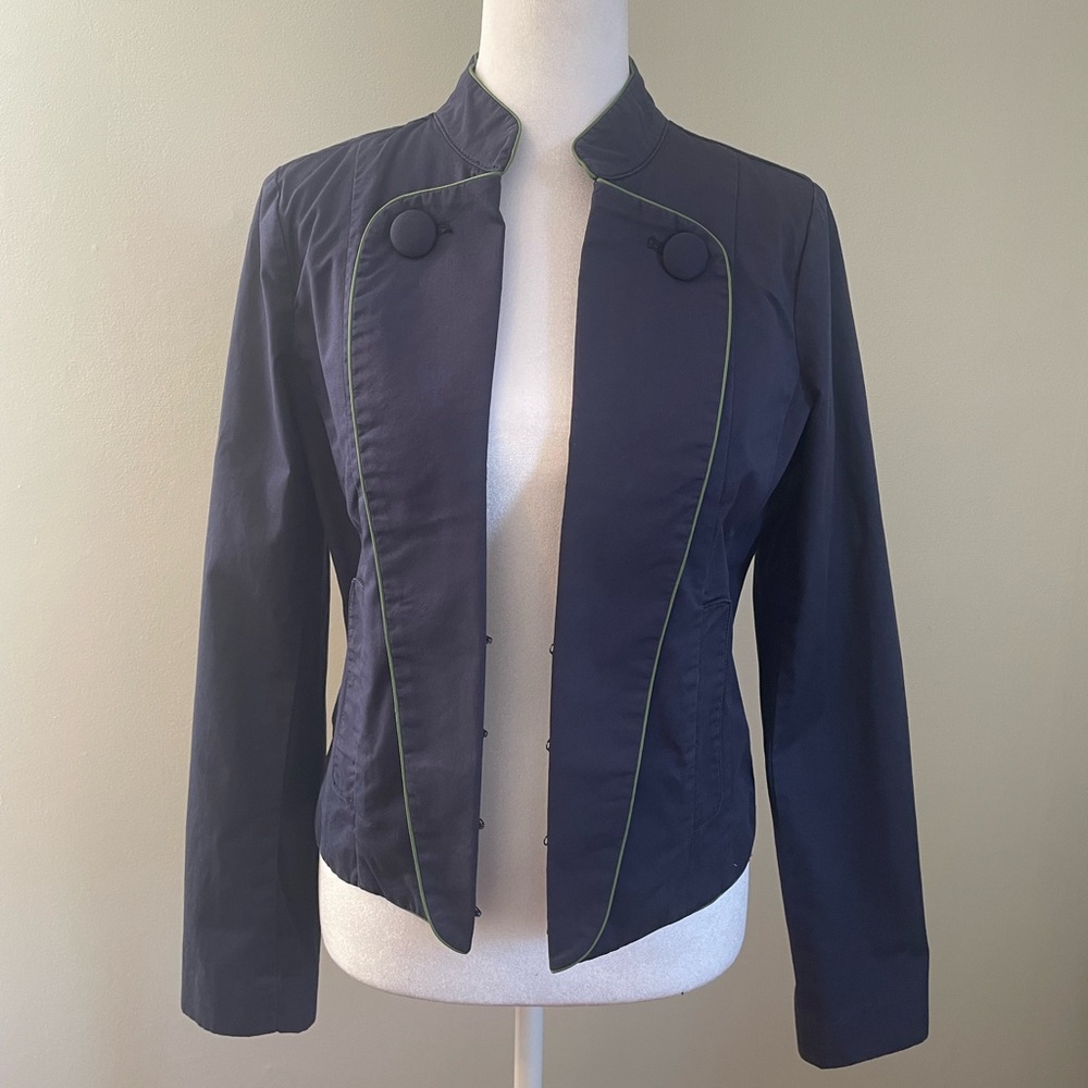 Fossil Navy Blue Women's Blazer/light jacket with Green Trim